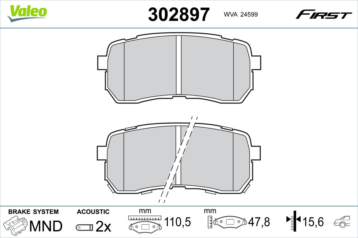 VALEO Fékbetét, mind 302897_VALEO